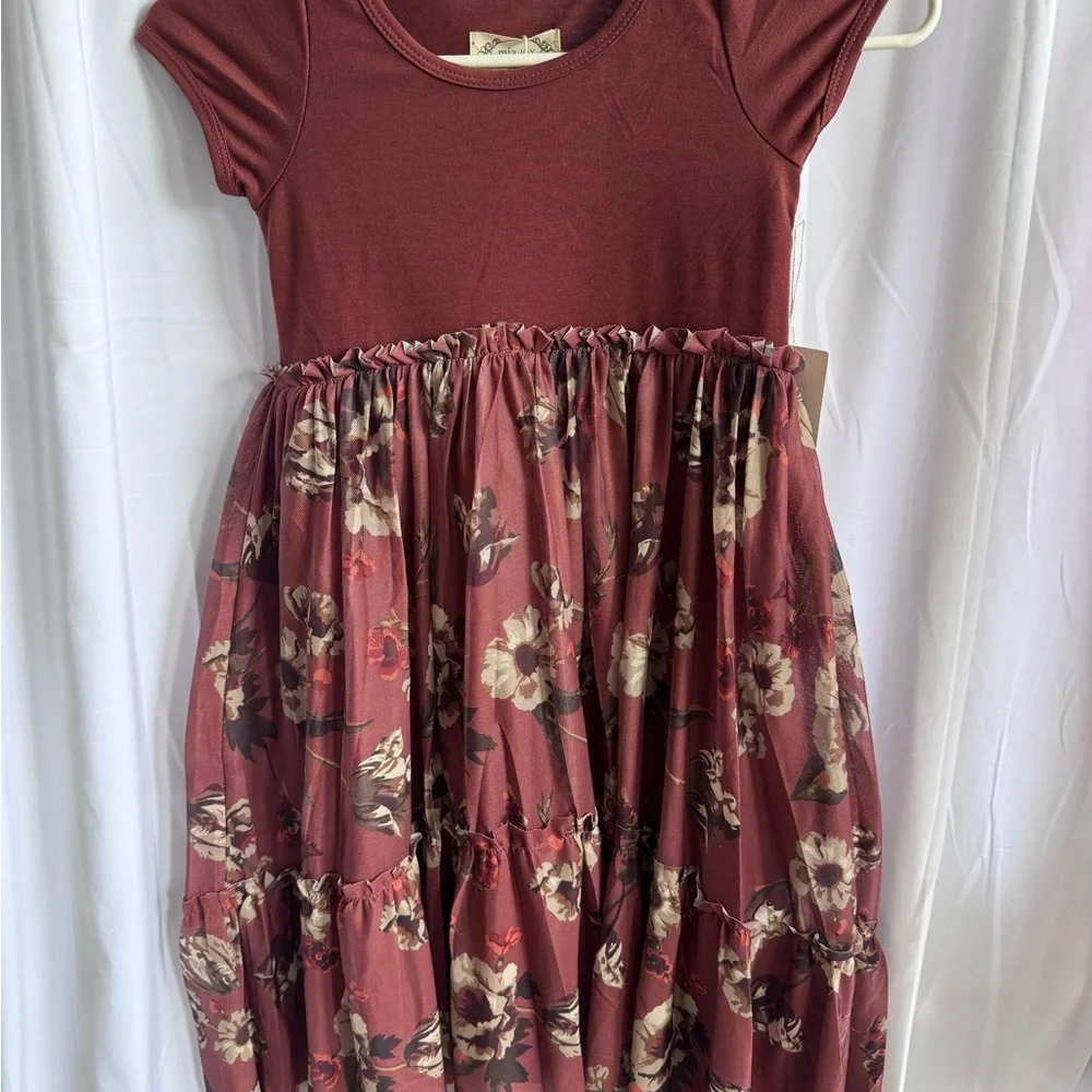 Joyfolie Mia Joy Loreli‎ Girls Dress In Cinnamon Floral Size 6 Size NWT